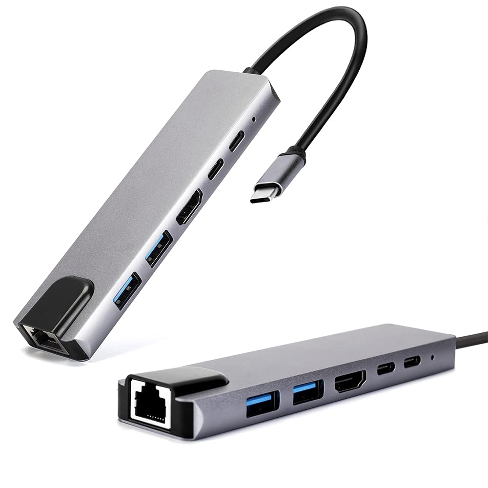 Adaptador 6 en 1 Tipo C HUB con Entrada HDMI