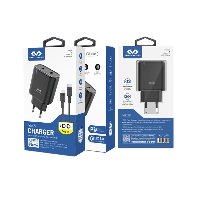 Cargador Miccell T08 P / iPhone USB C