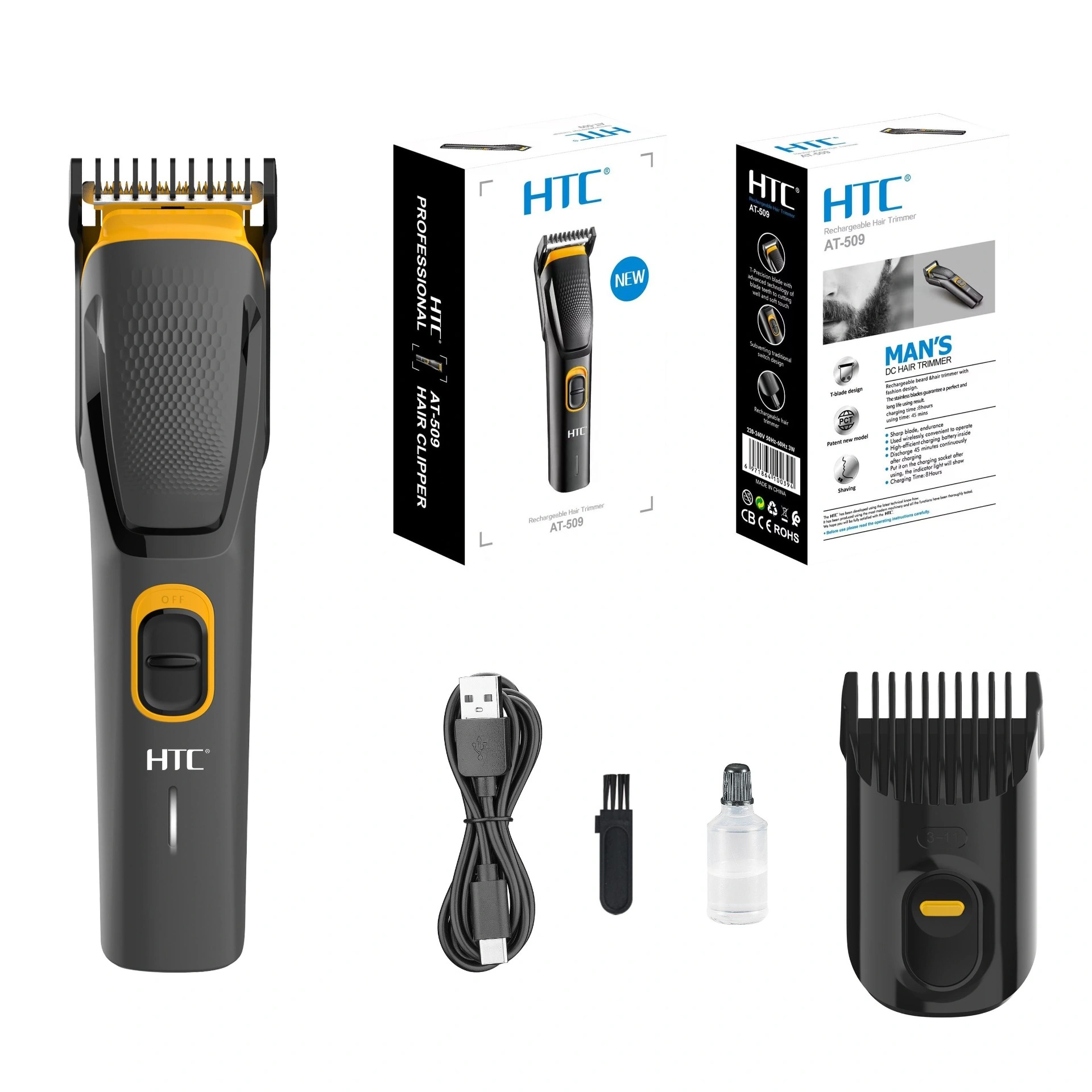 Corta Pelo Barba Inalambrica Htc AT - 509 - Miniatura 2