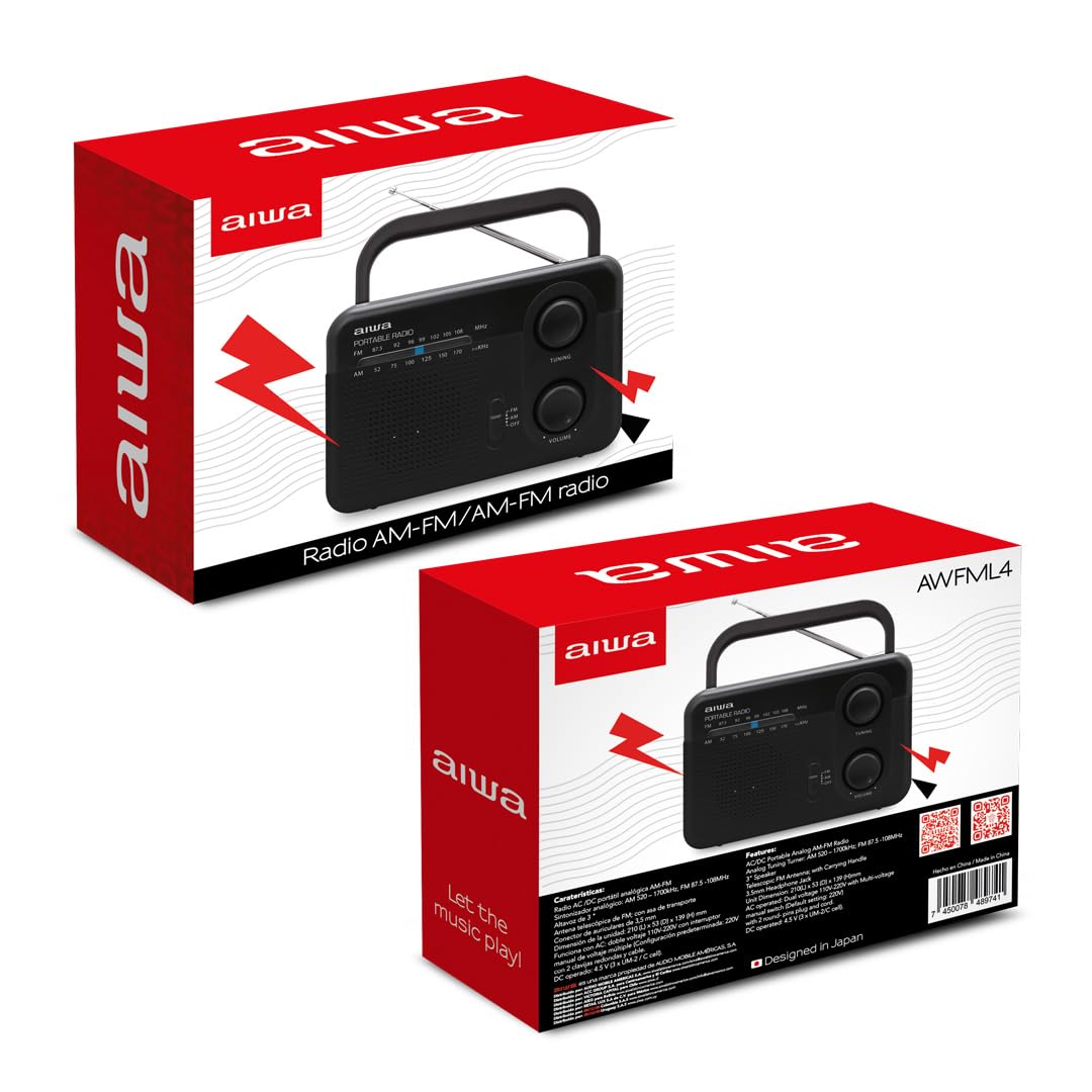 Radio Portátil Analógico Aiwa AW - FML - Miniatura 2