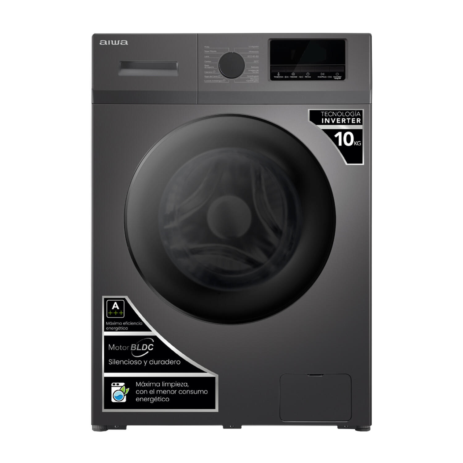 Lavarropas Aiwa 10kg Carga Frontal Inverter