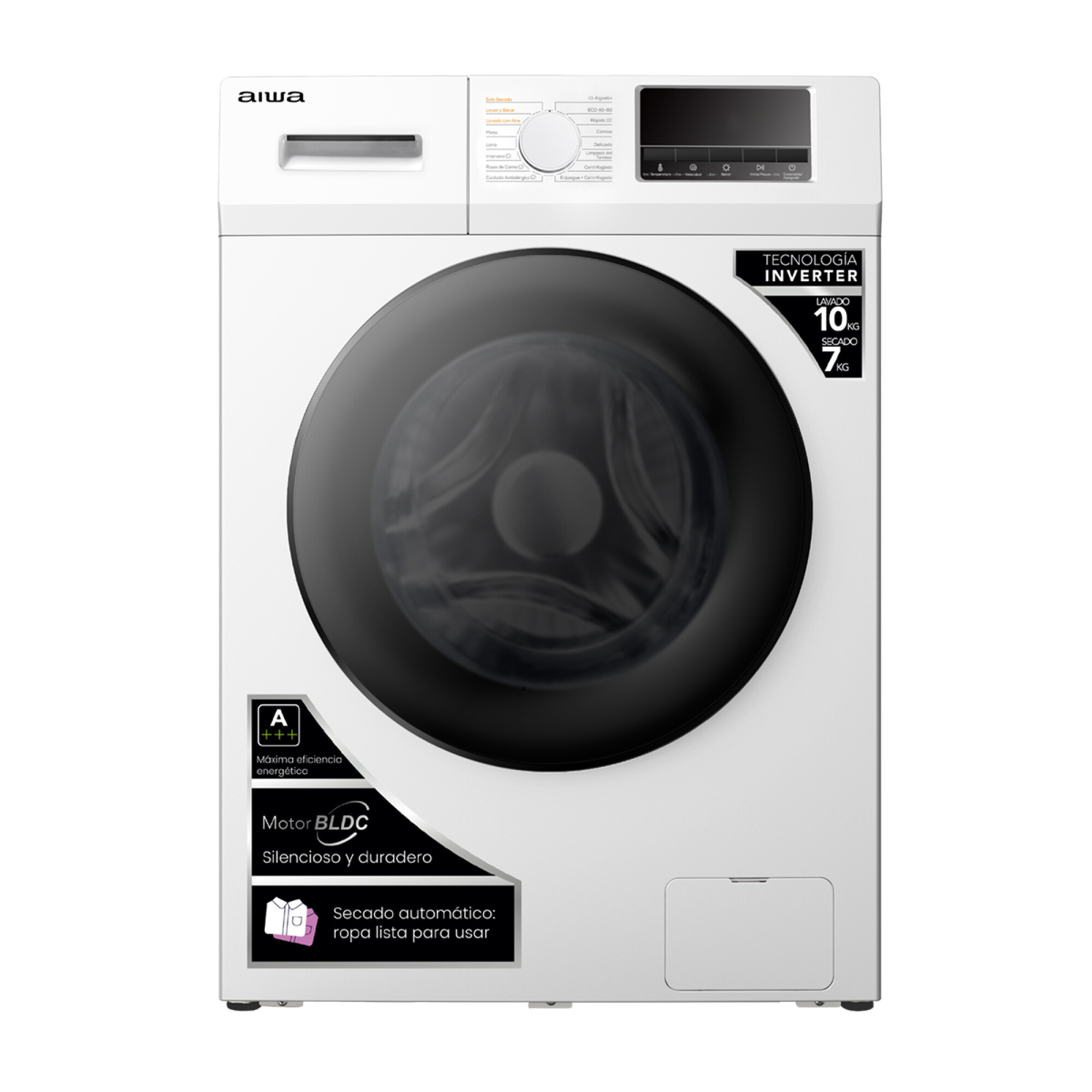 Lavasecarropas Aiwa Inverter Carga Frontal 10kg